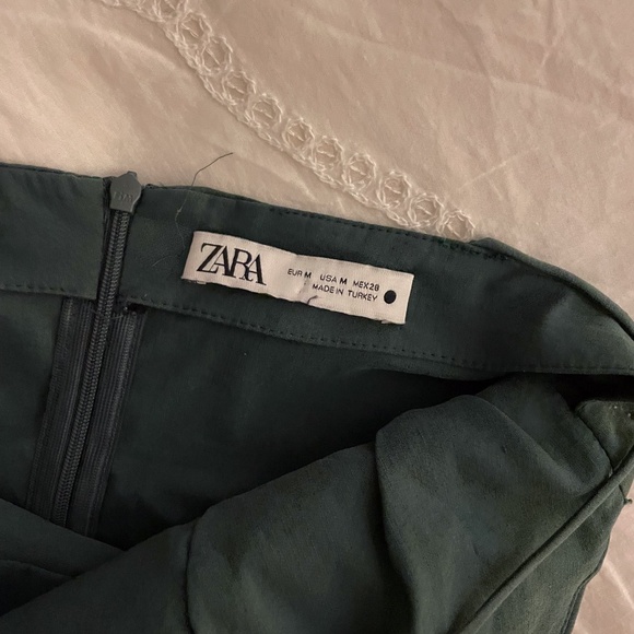 Zara strappy ruched deep green mini dress - Picture 5 of 8